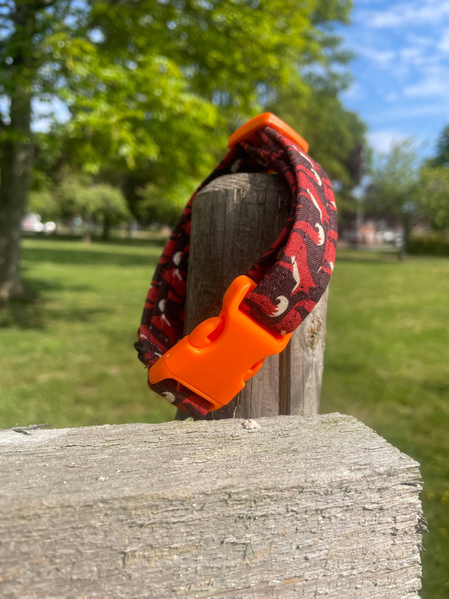 The Fox Dog Collar ( Orange Buckle & Adjuster)