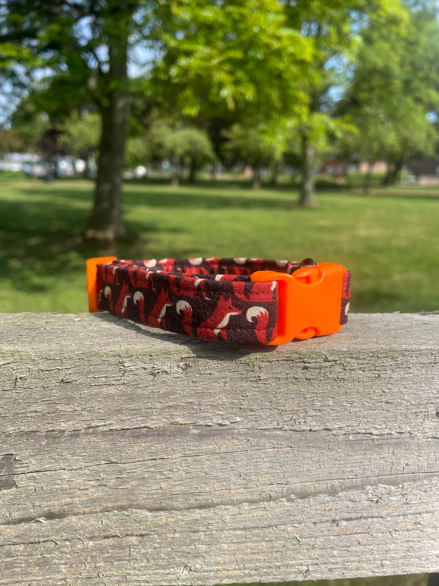 The Fox Dog Collar ( Orange Buckle & Adjuster)