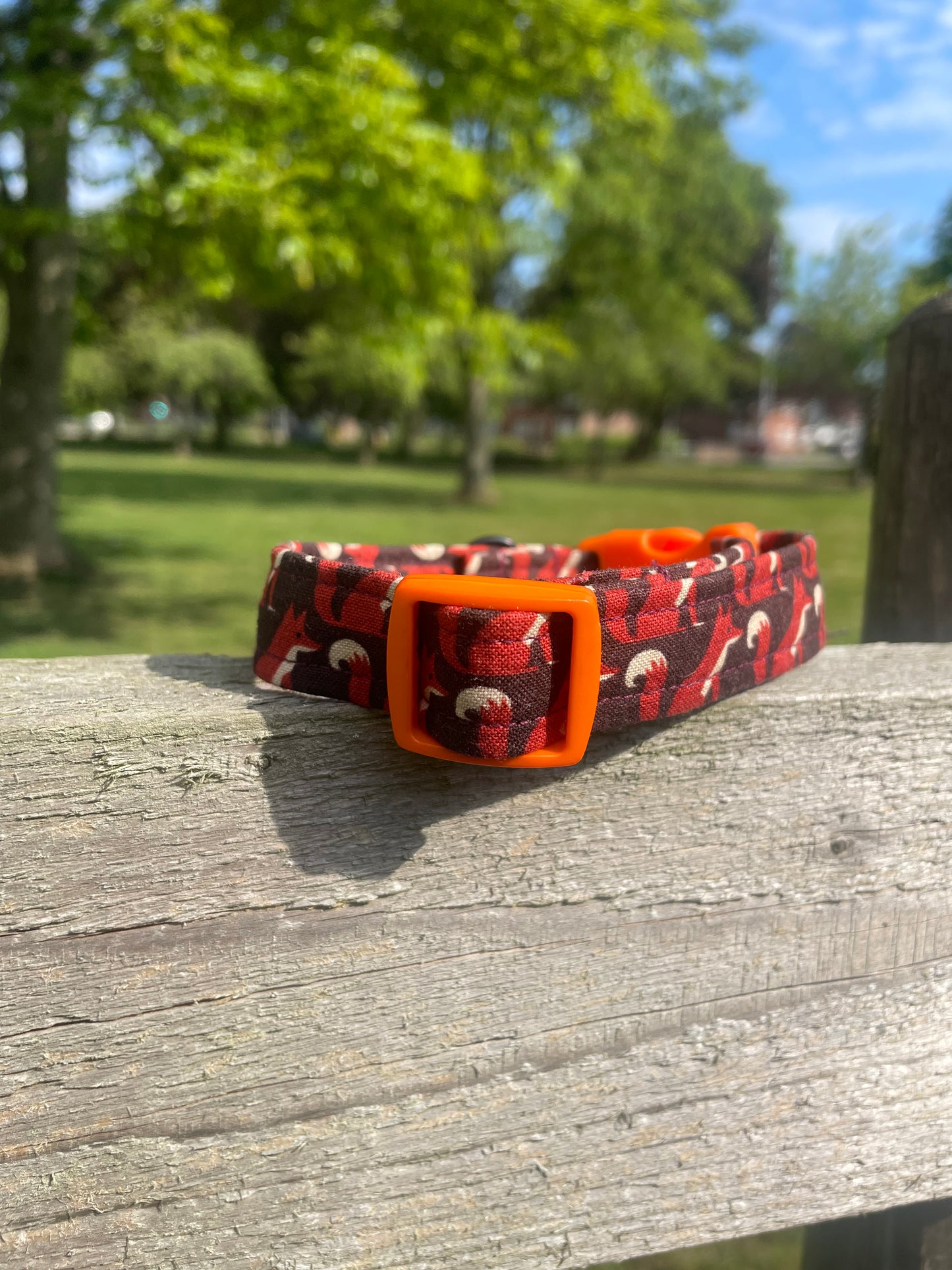 The Fox Dog Collar ( Orange Buckle & Adjuster)